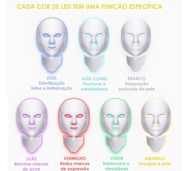 Máscara Led Face e Pescoço 7 cores