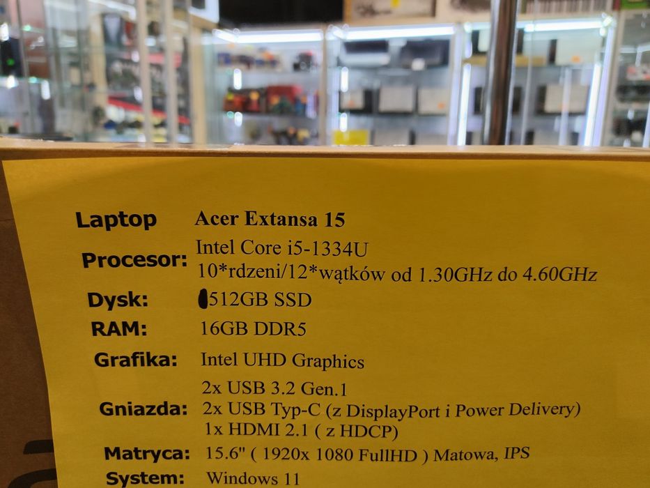 W2// Acer/ Extansa 15/ Nowy Gwarancja