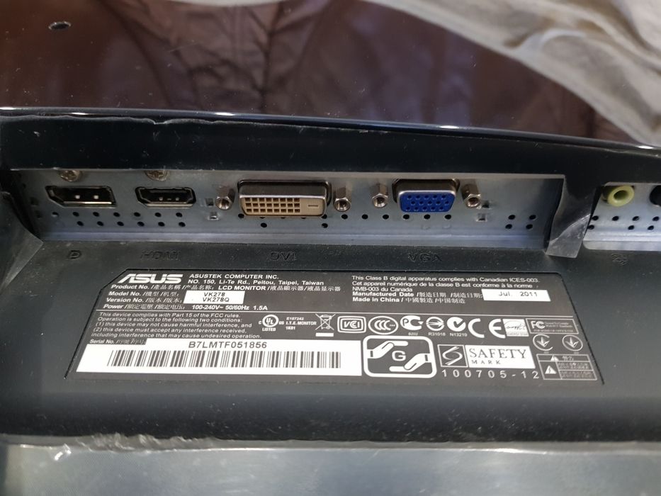 Монітор Asus VK 278Q  27 дюймів