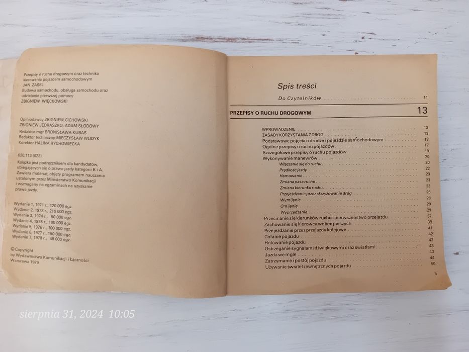 Podręcznik Kierowca Amator 1979 r