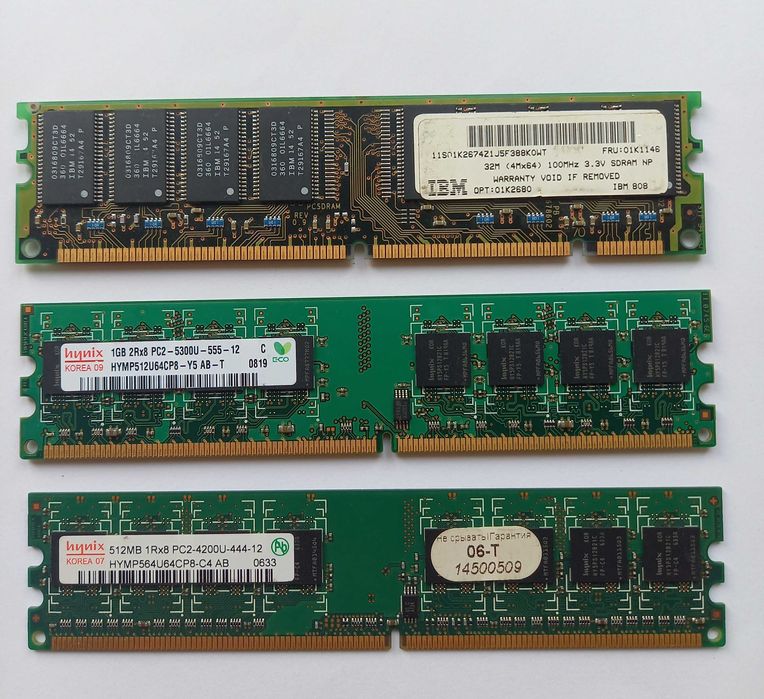 Оперативна память 1 gb DDR2 та 512 Мб Память DDR1 IBM SDRAM Процесор