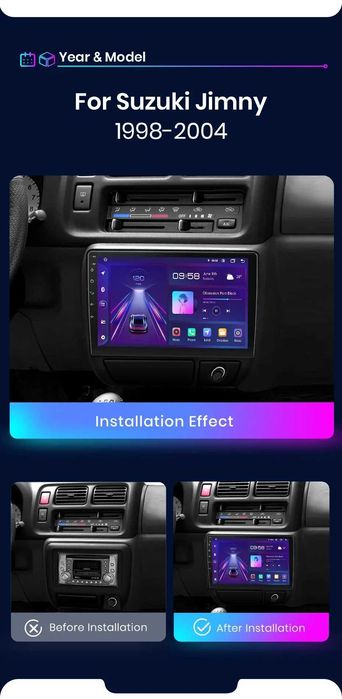 Rádio Android Suzuki Jimny 1998 a 2004 9 Polegadas CarPlay 2/32GB gps Novo