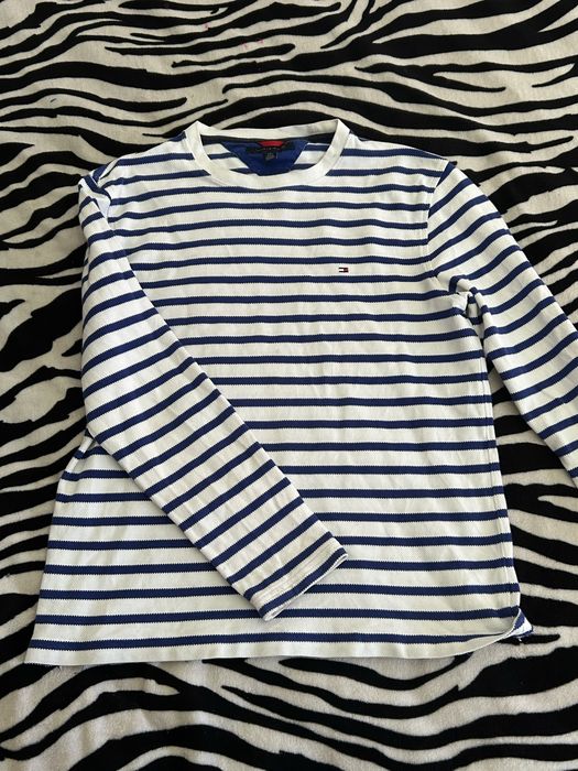 Camisola Tommy Hilfiger Riscas Azul e Branco - Tamanho L