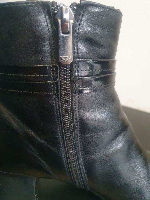 Botki czarne skora licowa słupek Wojas 38