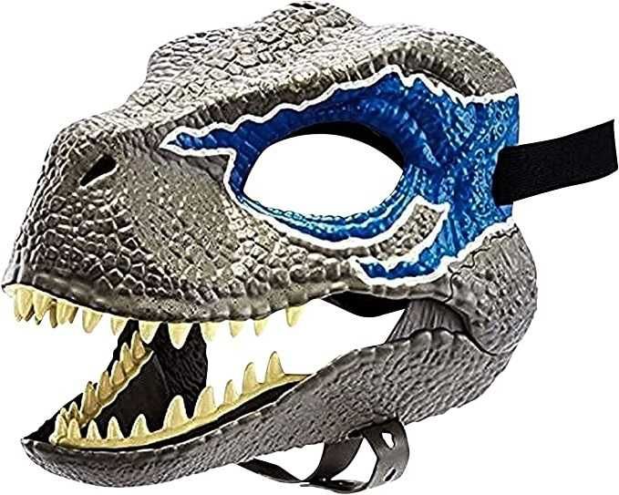Realistyczna Maska Dinozaur Przebranie Kostium Ruchoma Szczęka REX