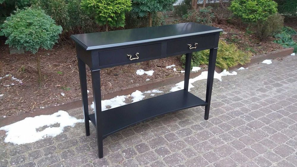 konsola drewniana  czarna 140 cm