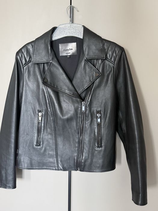 Шкіряна косуха чорна Massimo dutti XL