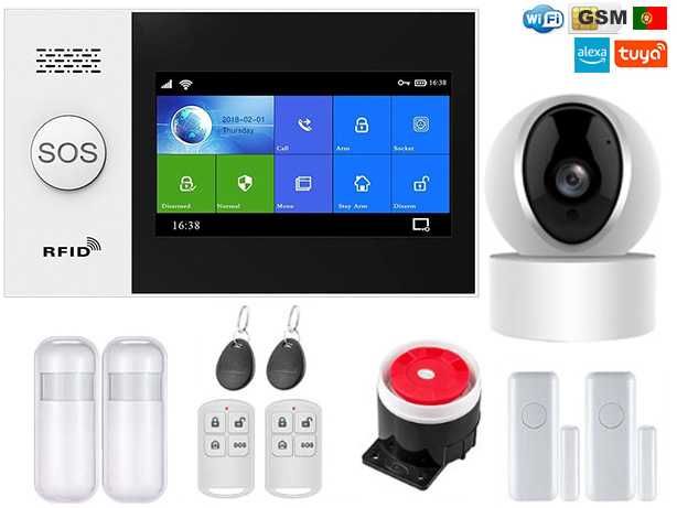 Alarme Tuya Casa sem fios GSM/WiFi/Câmera Android/iOS/SOS PT (NOVO)