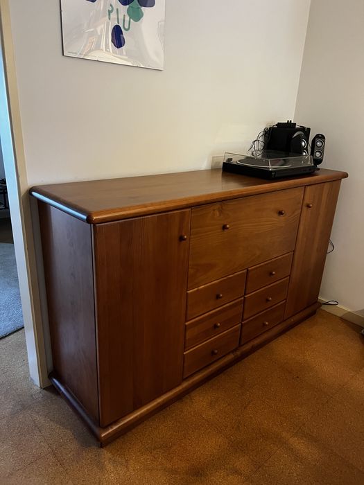 Aparador + móvel de TV em madeira maciça