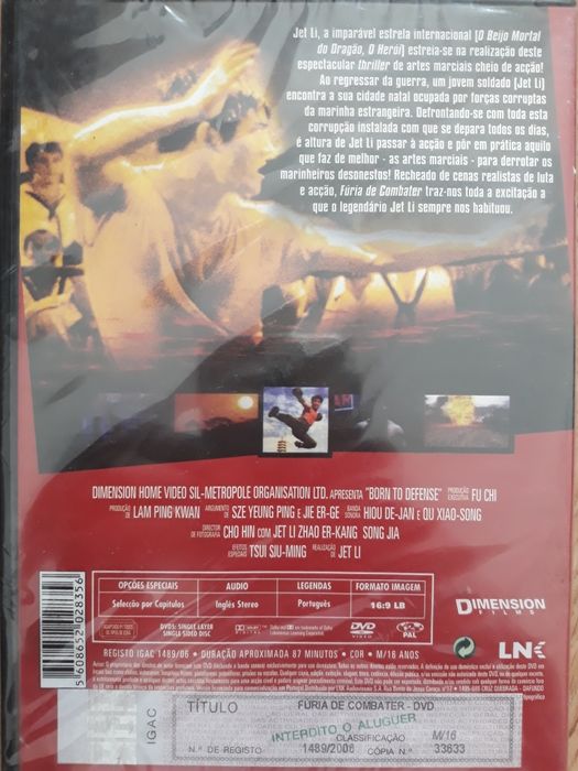 DVD Fúria de Combater (Jet Li)