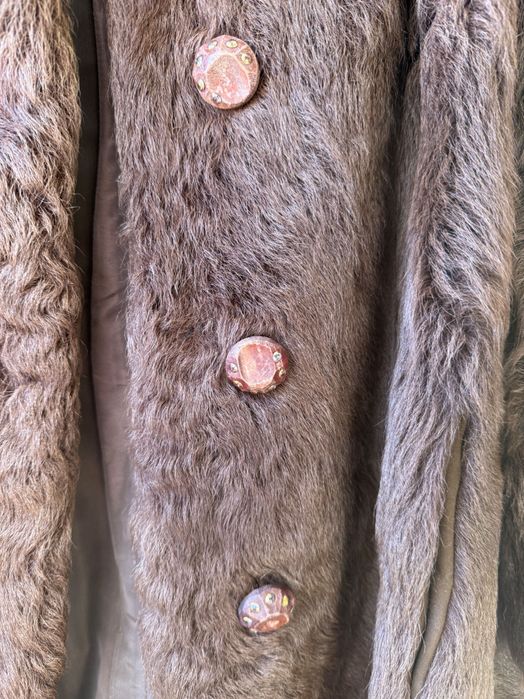 Casaco de pêlo vison castanho chocolate