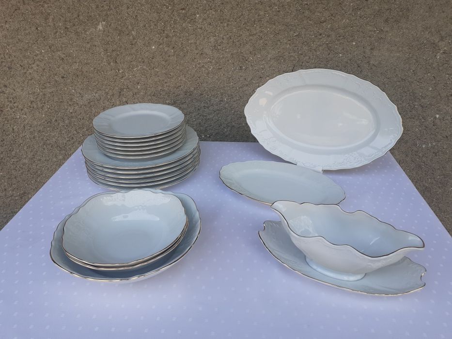 Тарілки Bernadotte 24 золотий ободок  позолота тарелки фарфор Чехия