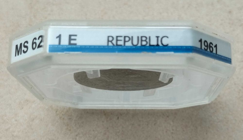 Moeda 1$ 1961 Alpaca Certificada Geni Paris MS62 Estado Soberba