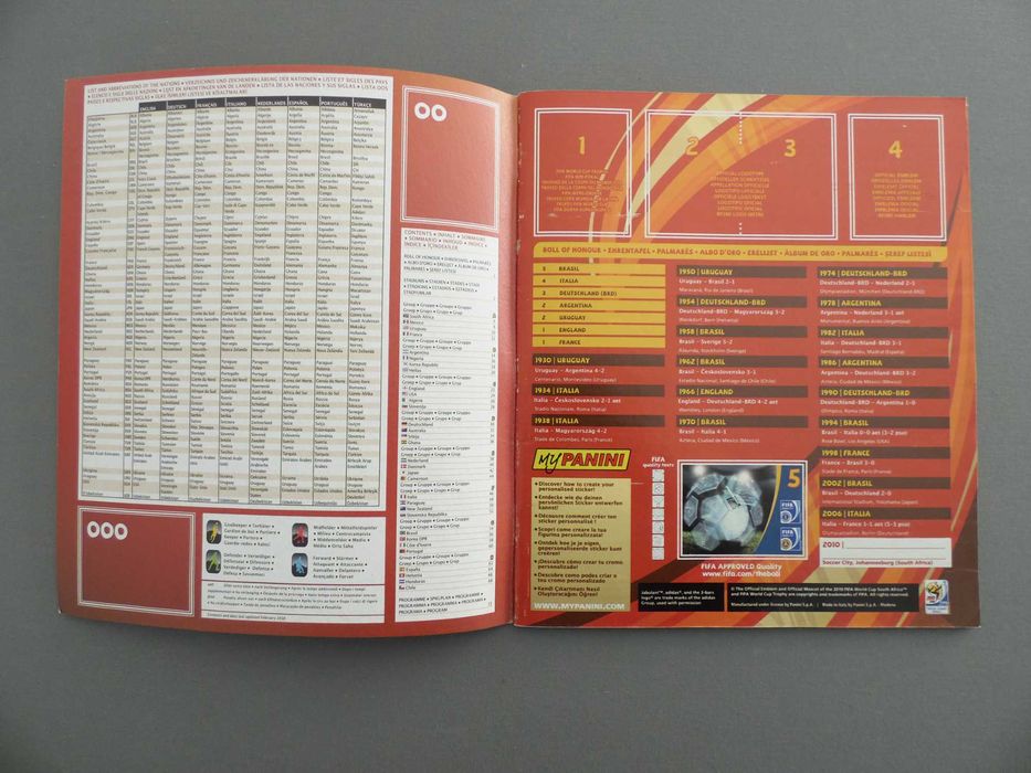 Caderneta Panini Mundial África do Sul 2010