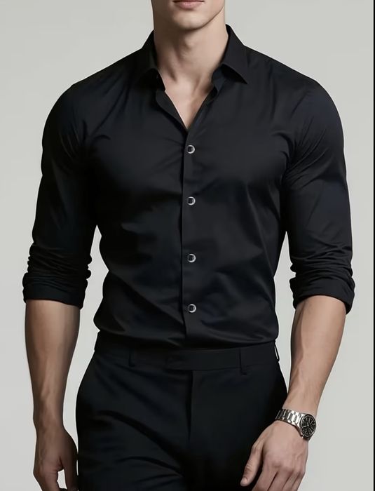 Чоловіча елегантна чорна сорочка