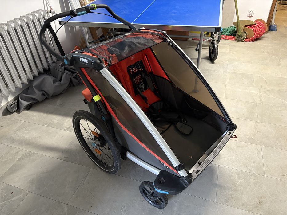 Thule chariot cross 2 przyczepka rowerowa czerwona dodatki