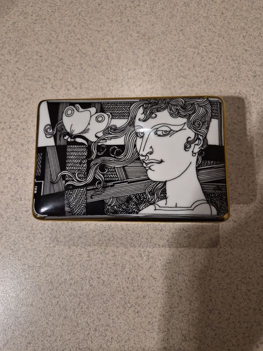 Hollohaza Hungary Porcelain Art Deco шкатулка для дрібничок