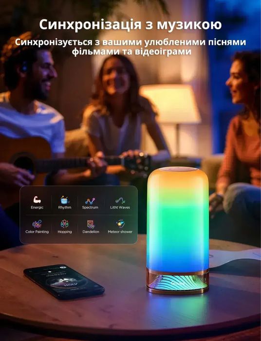 Настільний світильник розумний Govee H6022 Table Lamp 2, RGBICWW, WI-FI/Bluetooth, білий