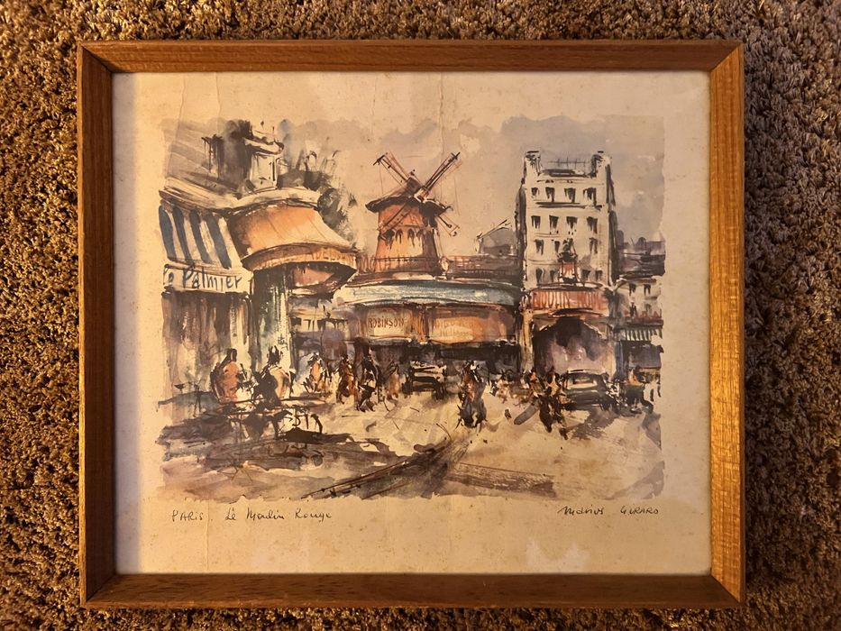 Quadro “Paris Moulin Rouge” assinado por  Marius Girard.