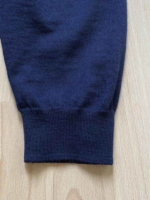 Чоловічий джемпер світшот Hugo Boss із тонкої мериносової вовни (100% Virgin Wool), темно-синій, XXL