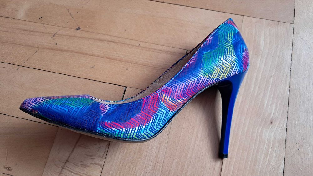 Buty na obcasie szpilki multikolor Verona Bizzarro rozm 37 piekne