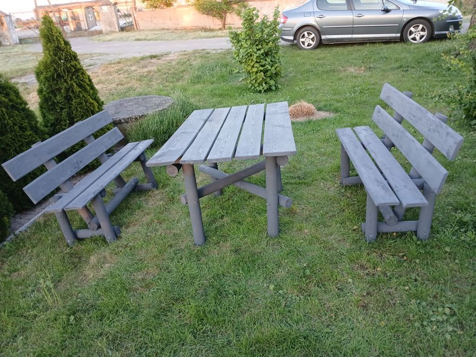 Customowe meble ogrodowe stół 2 ławki.