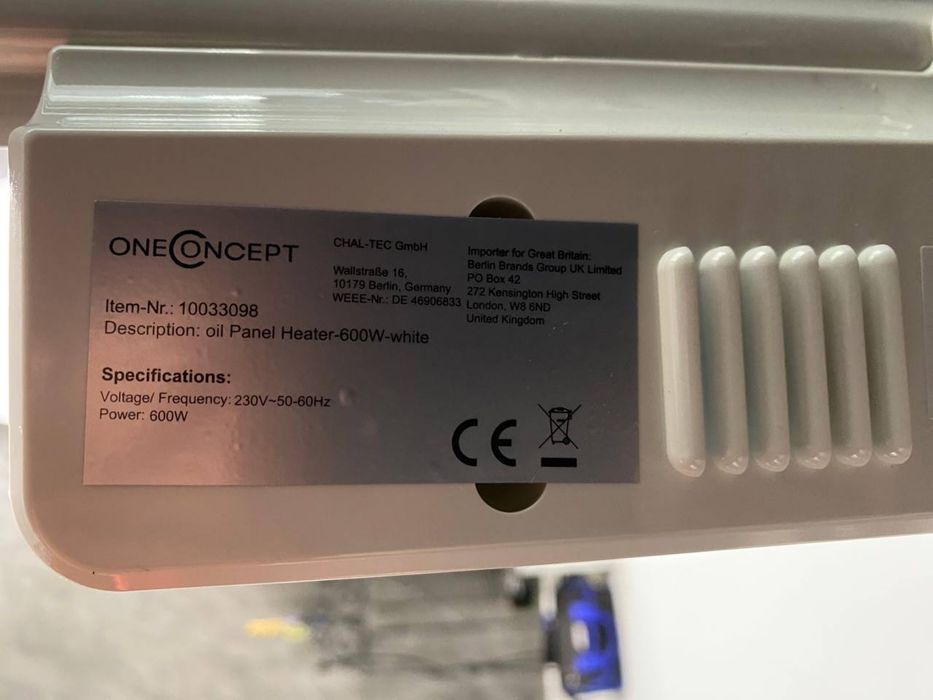 Обігрівач масляний OneConcept Wallander з Німеччини 10033098