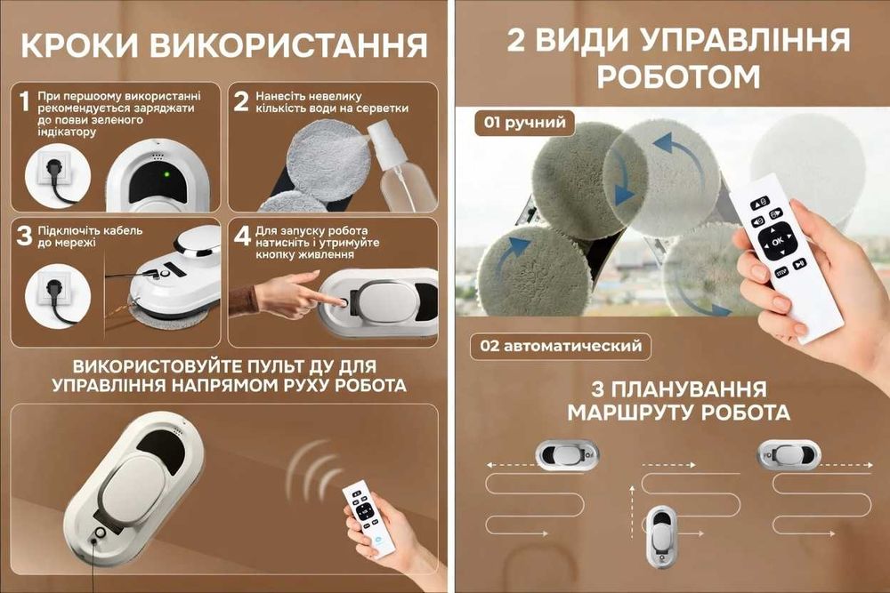 Робот мойщик окон с дистанционным управлением Робот для миття вікон