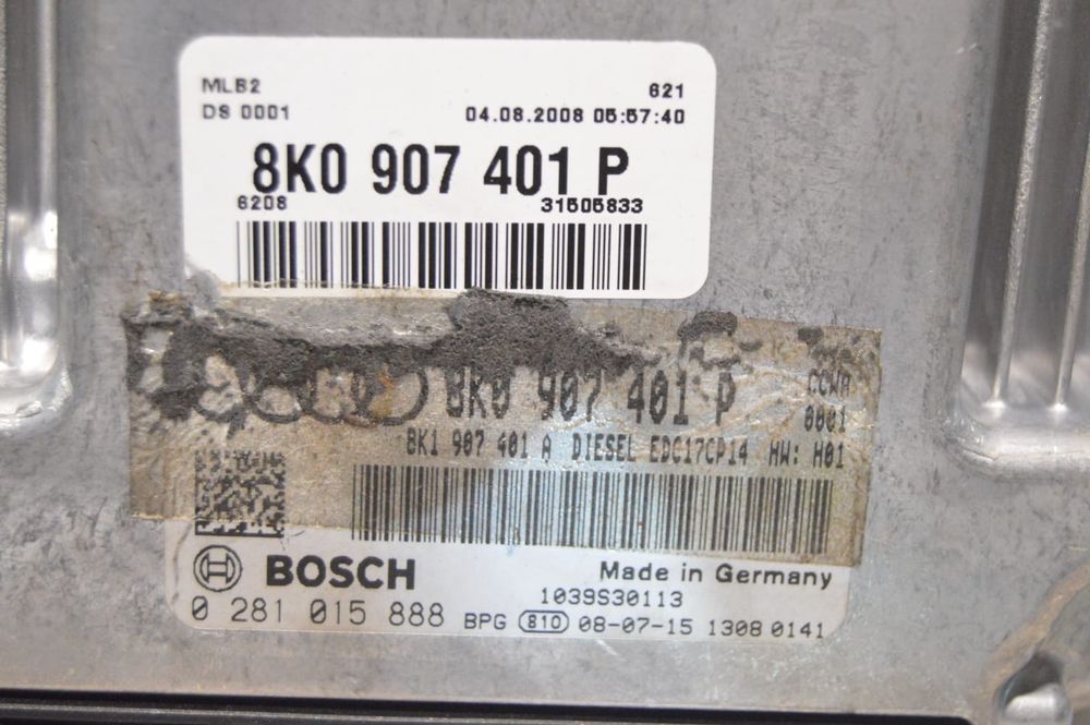 CENTRALINA ECU MOTOR BOSCH AUDI 0281015888 8K0907401P 8K0907401