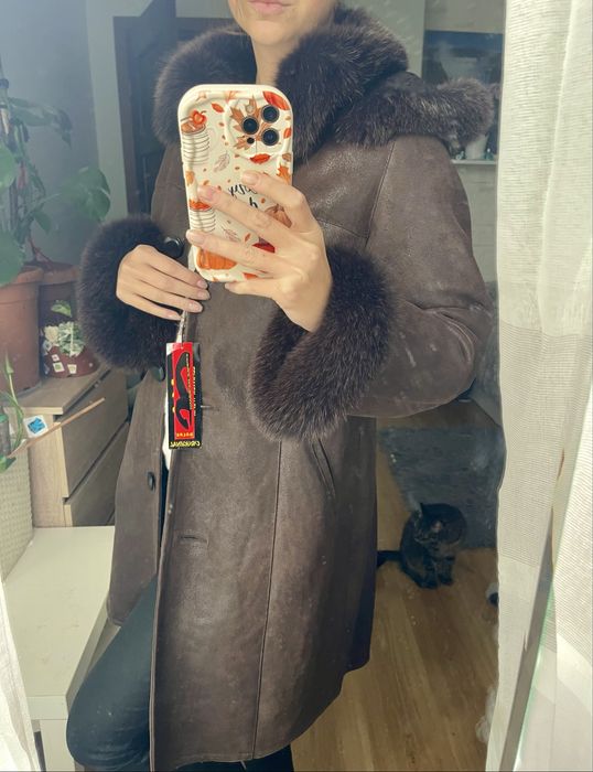 Naturalny kożuch 38/40 nowy z metką natural shearling coat