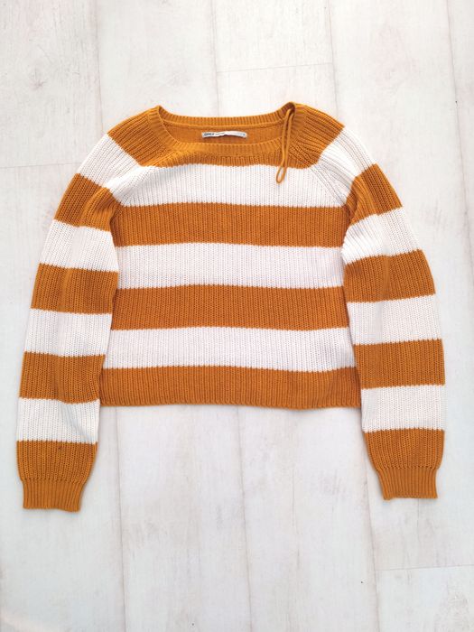 Sweterek w paski pumpkin orange rozmiar S