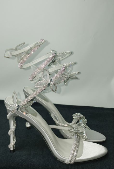 Туфлі в стилі rene caovilla, туфлі зі змійками. Блискучі туфлі.