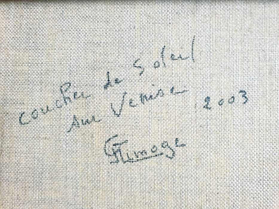 Lindissima pintura "por do sol de Veneza" em óleo sobre tela assinada