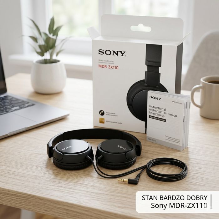 Słuchawki przewodowe Sony MDR-ZX110 - Stan bardzo dobry!