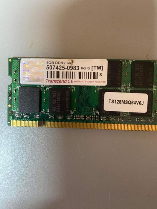 Оперативна памʼять ноутбук 1Gb DDR 2