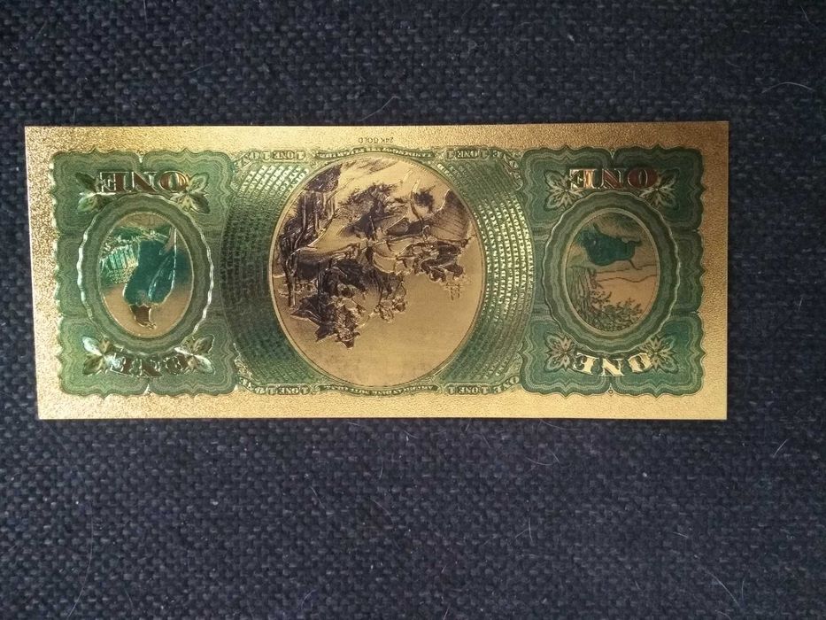 Banknot kolekcjonerski pozłacany - 1 stary dolar