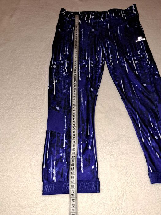 Legginsy 3/4 granatowo- czarno-białe  roz. S-M