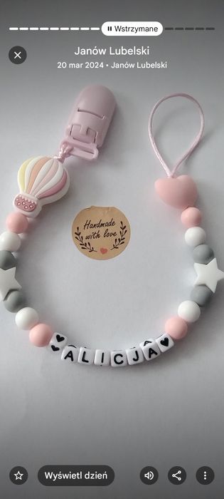 Zawieszka do smoczka z imieniem