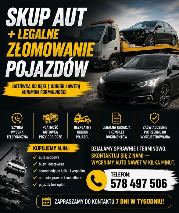 Skup  aut  złomowanie pojazdów