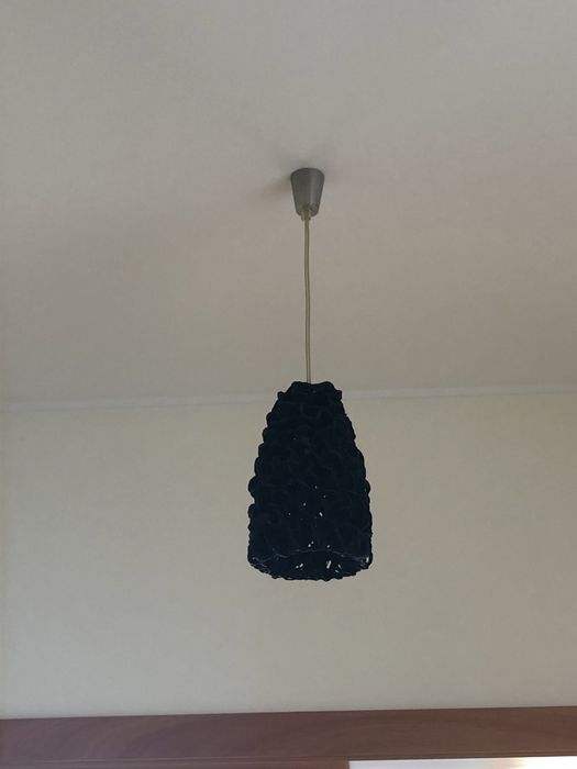 Candeeiro de teto em tecido preto NOVO