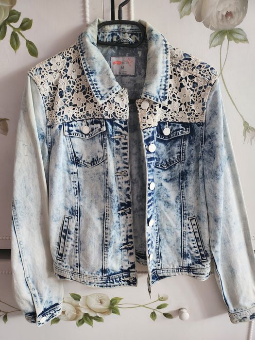 Kurta jeansowa gipiura marmurek 38/M