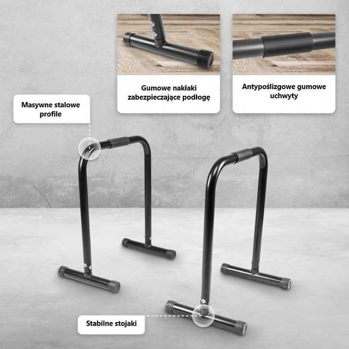 Domowe poręcze do dipów (pompek szwedzkich)