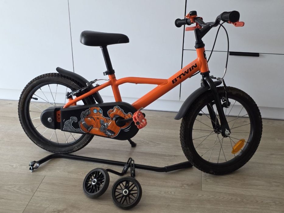 Rower dziecięcy Btwin Robot 500 (16 cali) + Drążek i Kółka!