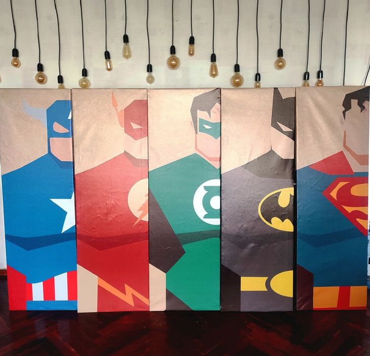 Картины дизайн  арт супергерои Марвел комикс Бетмен супермен флеш