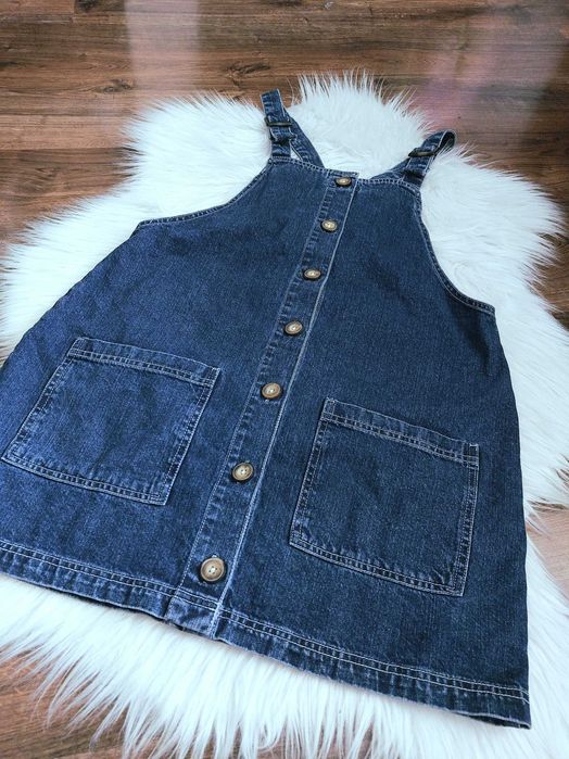 Ogrodniczka jeans denim jeansowa sukienka ogrodniczki na szelkach l xl papaya