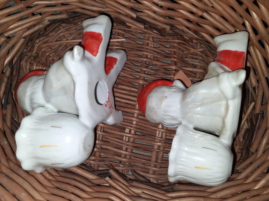 Porcelanowe świeczniki figurka Mikołaj radziecka