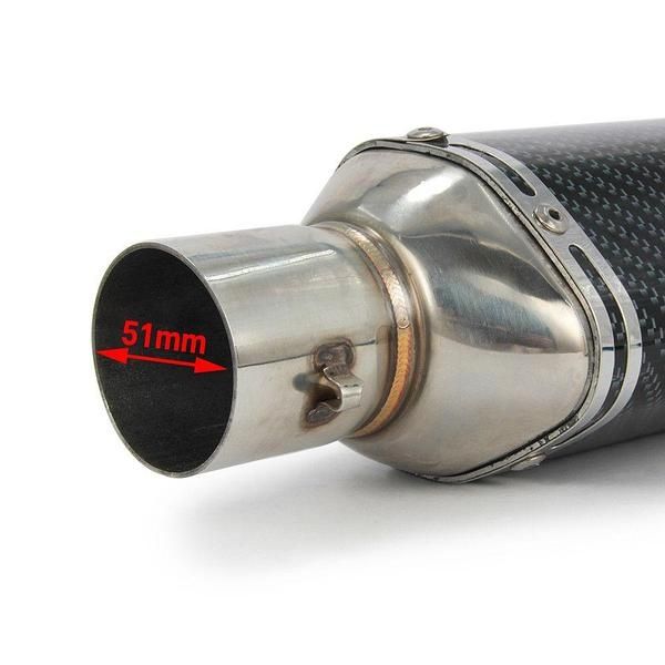 Прямоточный мото глушитель прямоток Akrapovic карбон  31 37 47 57 см