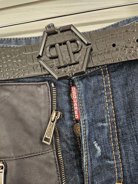 Pasek Philipp Plein model MVA0904 PLE010N 02 dl 120 cm
