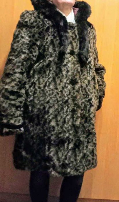 Женская шуба, "под леопарда", размер 52