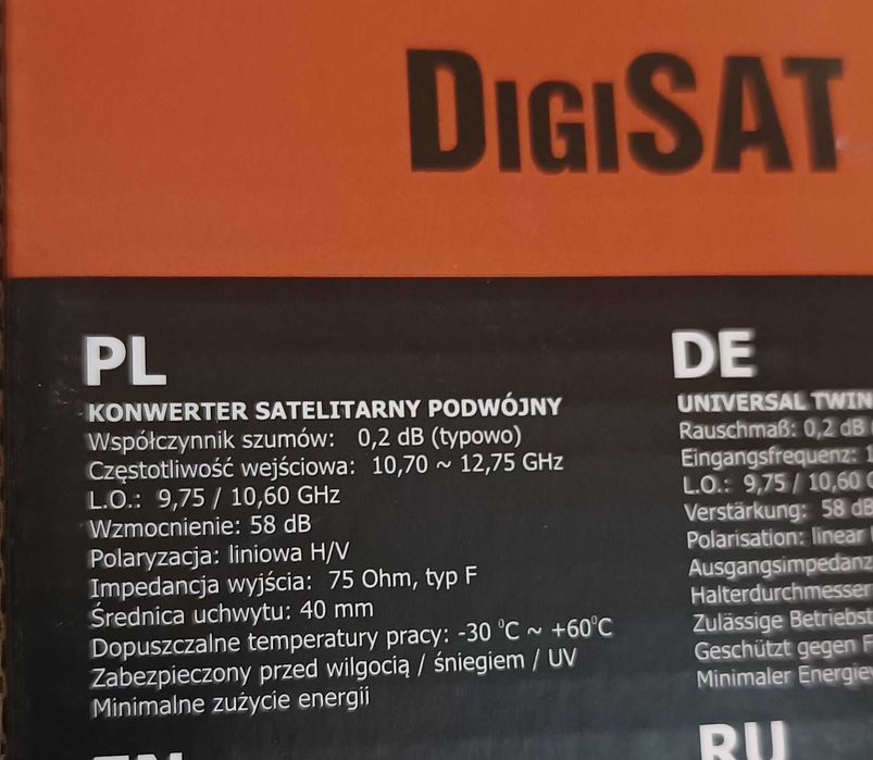 Konwerter anteny satelitarnej - podwójny - twin